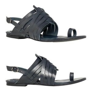 Max Studio Visione Leather Strappy Flat Sandals